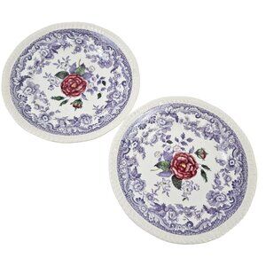 Copeland Spode Mayflower 2 Bread And Butter Plates Floral Lavender England